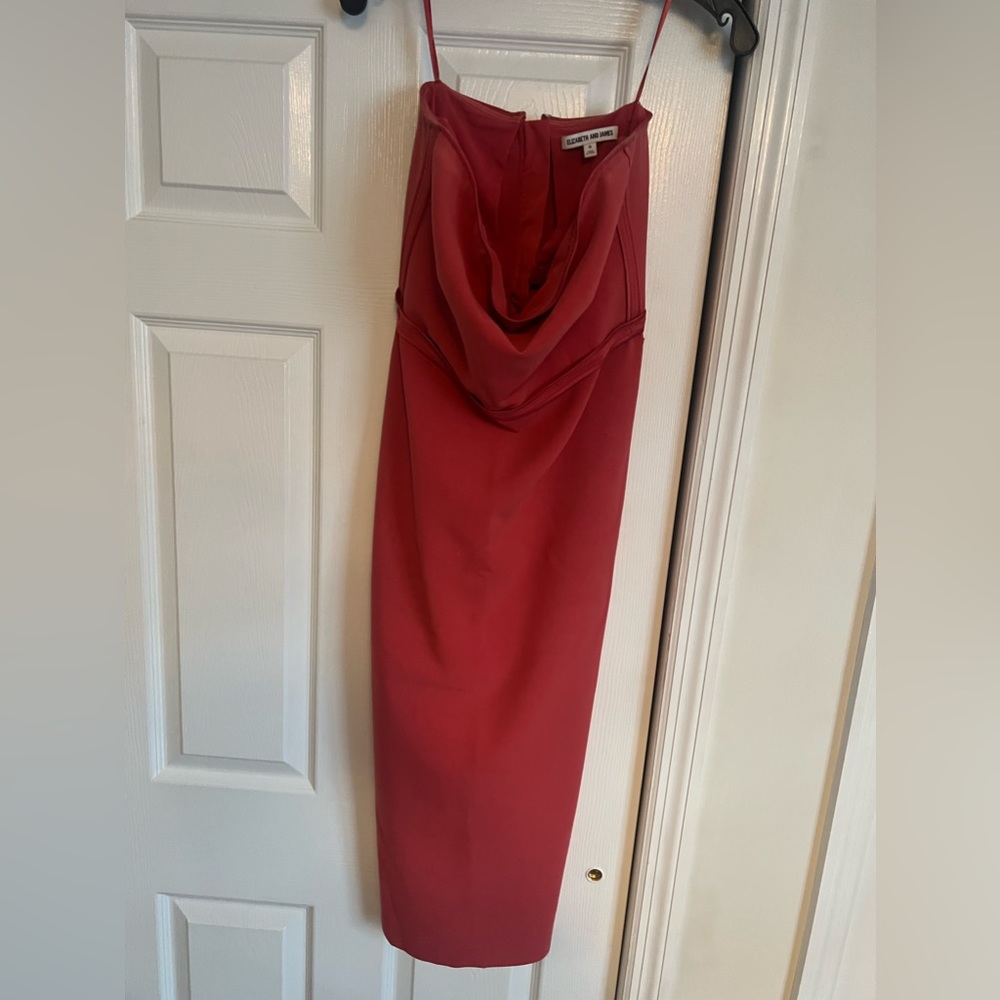 Elizabeth & James Coral strapless midi dress size 6